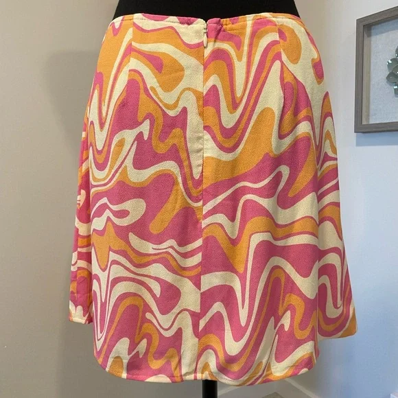 Never Worn! Aritzia Sundeh Psychedelic Mini Skirt with Slit - Picture 4 of 10